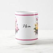 Mug Roses Jaunes Rose Florale Classique Papillon Viole (Centre)