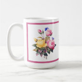 Mug Roses Jaunes Rose Florale Classique Papillon Viole (Gauche)