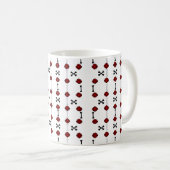 Mug Roses morts (Noir avec Rouge) (Devant droit)