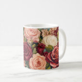 Mug roses motif floral (Devant droit)