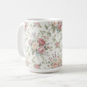 Mug Roses pastel élégant shabby chic (Devant gauche)