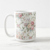 Mug Roses pastel élégant shabby chic (Gauche)
