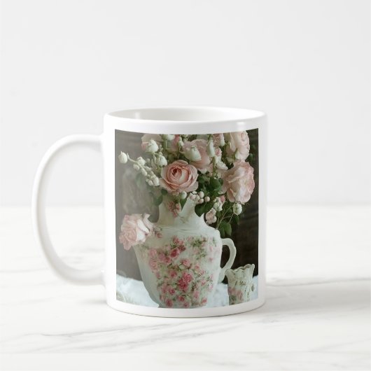 Mug Roses roses dans une théière (Gauche)