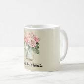 Mug Roses roses d'or Floral (Devant droit)