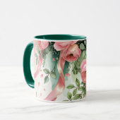 Mug Roses roses et rubans (Devant gauche)