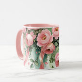 Mug Roses roses et rubans (Devant gauche)