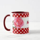 Mug Roses roses florale Pointe Polka (Gauche)