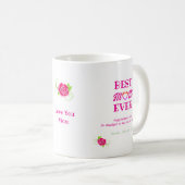 Mug Roses roses mignonnes Coeur Meilleure maman Jour d (Devant droit)