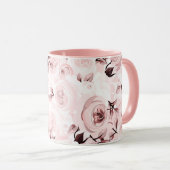 Mug Roses Roses Pâles Glamour Chic Usé (Devant droit)