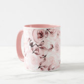 Mug Roses Roses Pâles Glamour Chic Usé (Devant gauche)