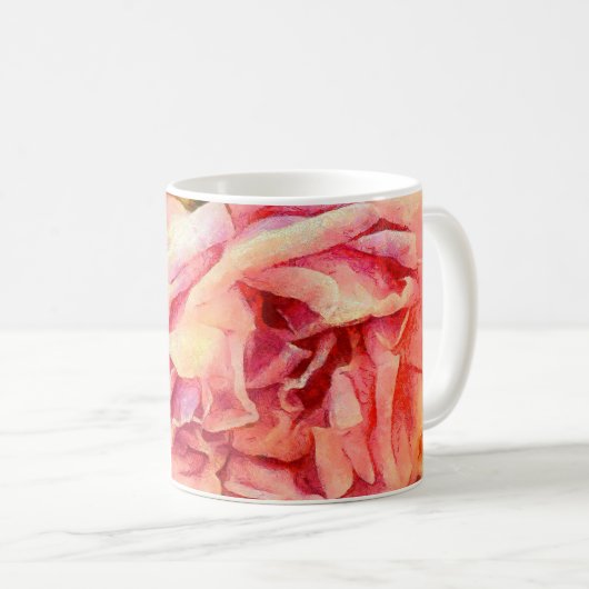 Mug Roses roses peintes (Devant droit)