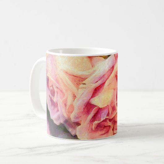 Mug Roses roses peintes (Devant gauche)