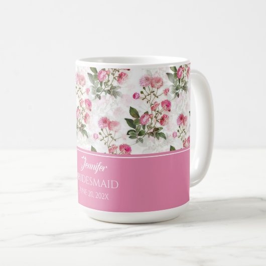 Mug Roses roses peintes (Devant droit)
