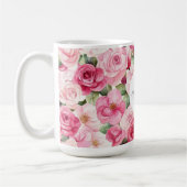 Mug Roses roses romantiques Floral (Gauche)