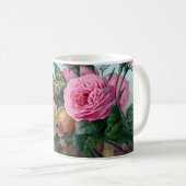Mug Roses roses romantiques luxuriants botaniques (Devant droit)