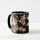 Mug ROSES ROSES ROSES ET BOUTTERFLIES JAUNES Florales  (Devant gauche)