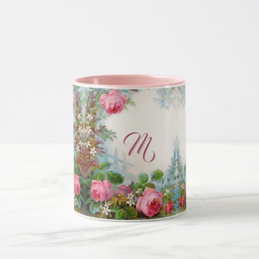 MUG ROSES ROSES ROSES ET JASMINES MONOGRAMME FLORALE M (Centre)