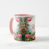 MUG ROSES ROSES ROSES ET JASMINES MONOGRAMME FLORALE M (Devant gauche)