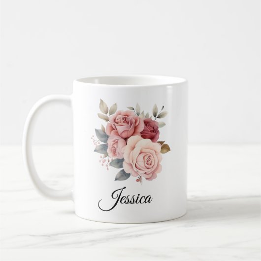 Mug Roses Roses Roses Roses Roses - Nom Personnali (Gauche)