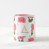 Mug Roses roses roses sur mesure Art Floral Monogramme (Centre)