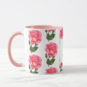 Mug Roses roses roses sur mesure Art Floral Monogramme (Gauche)