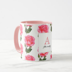 Mug Roses roses roses sur mesure Art Floral Monogramme
