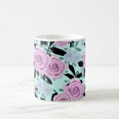 Mug roses roses roses turquoise fond (Centre)