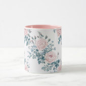 Mug Roses roses sur blanc (Centre)