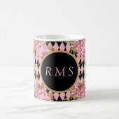 Mug Roses roses sur monogramme en losange (Centre)