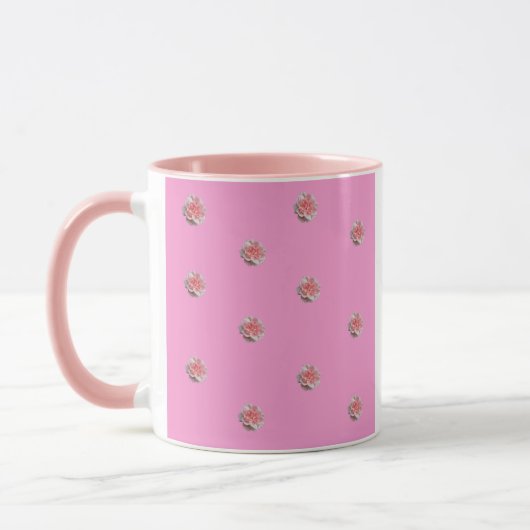 Mug Roses roses sur rose (Gauche)