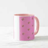 Mug Roses roses sur rose (Devant droit)