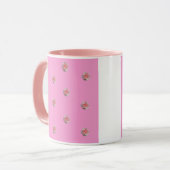 Mug Roses roses sur rose (Devant gauche)