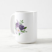 Mug Roses roses violets, lavande, mère de la mariée (Devant gauche)