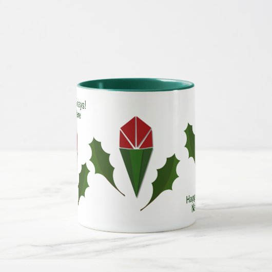 Mug Roses rouges Abstraites customisées, Vert de Vacan (Centre)