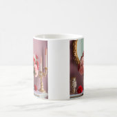 Mug Roses rouges avec miroir, romance (Centre)