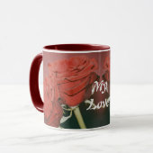 Mug Roses rouges comme velours (Devant gauche)