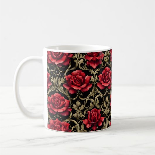 Mug Roses rouges de Goth sur Noir #4 (Gauche)