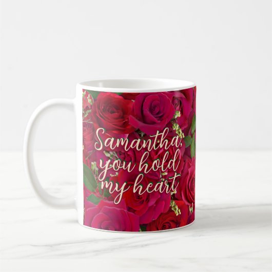 Mug Roses rouges de la Saint-Valentin avec message per (Gauche)