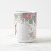 Mug Roses rouges défraîchies Écriture sur papier (Centre)