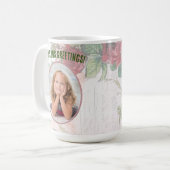 Mug Roses rouges défraîchies Écriture sur papier (Devant gauche)