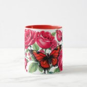 Mug Roses Rouges Et Papillons (Centre)