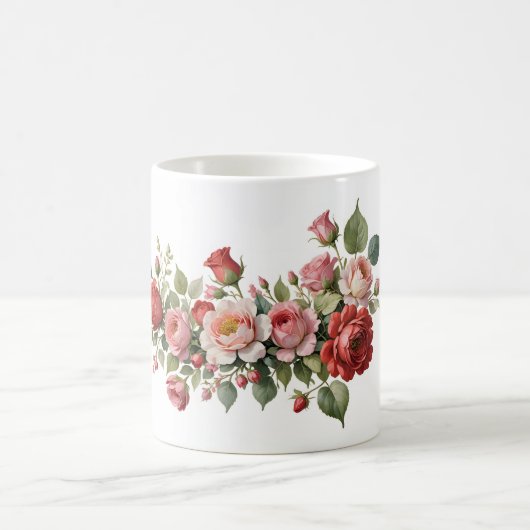 Mug Roses rouges et roses (Centre)