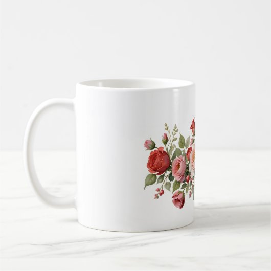 Mug Roses rouges et roses (Gauche)