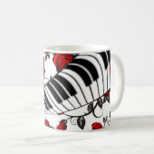 Mug Roses rouges et touches de piano, attirant l'oeil  (Devant droit)