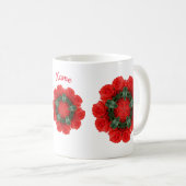 Mug Roses rouges Fleur Art Personnalisé (Devant droit)
