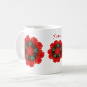 Mug Roses rouges Fleur Art Personnalisé (Devant gauche)