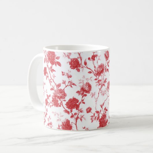 Mug Roses Rouges Floral (Devant gauche)