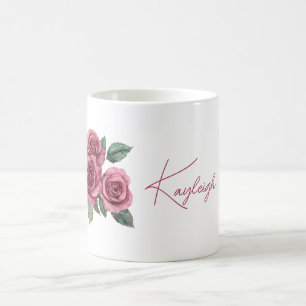 Mug Roses Rouges Floral Personnalisé