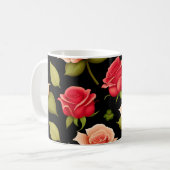 Mug Roses rouges florales (Devant gauche)