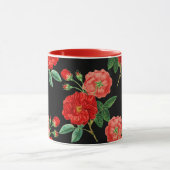 Mug Roses rouges, fond noir, (Centre)